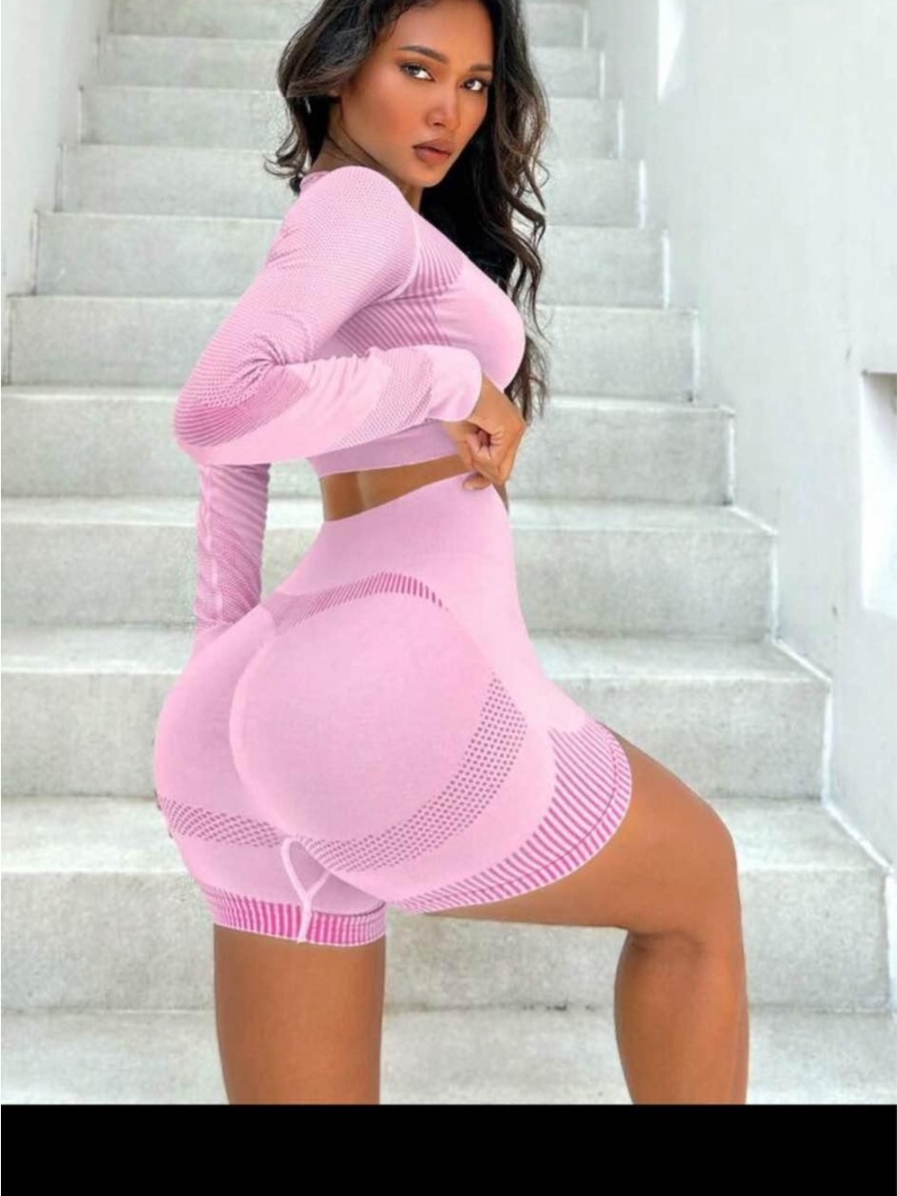 Pink Two-Piece workout Set - Picture 3 of 3